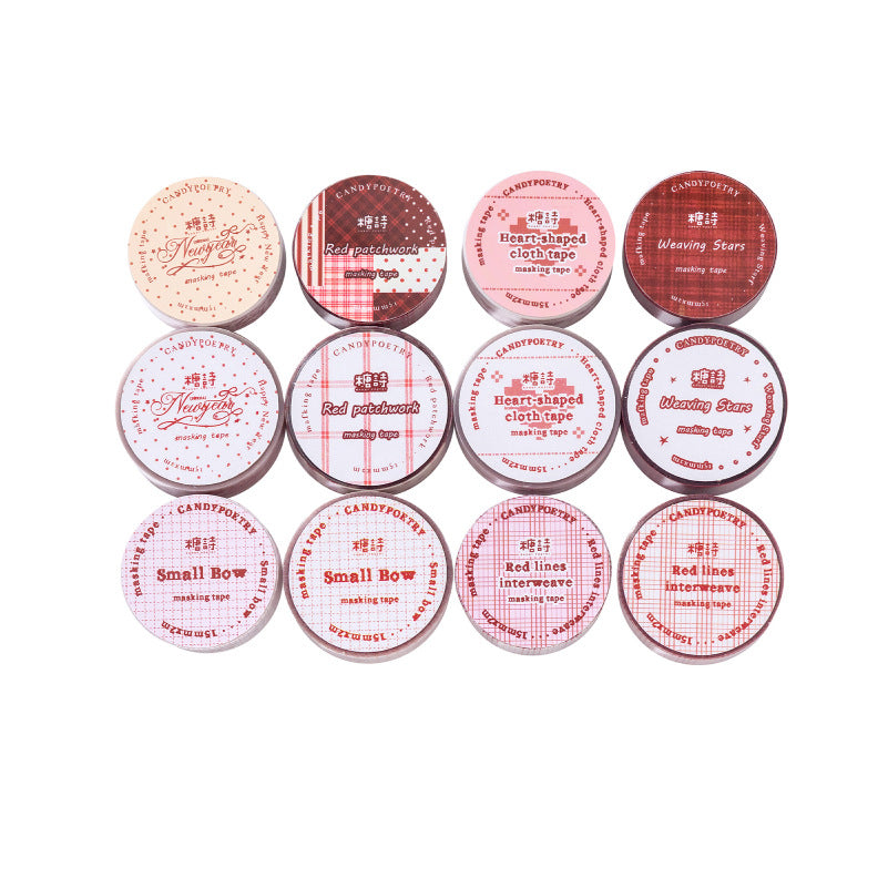 1 Roll Red Themed PET Tape FHXZ