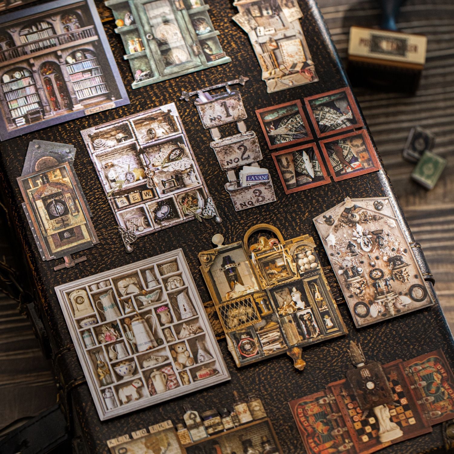 10 Pcs Vintage Shelf Journal Stickers FGJY