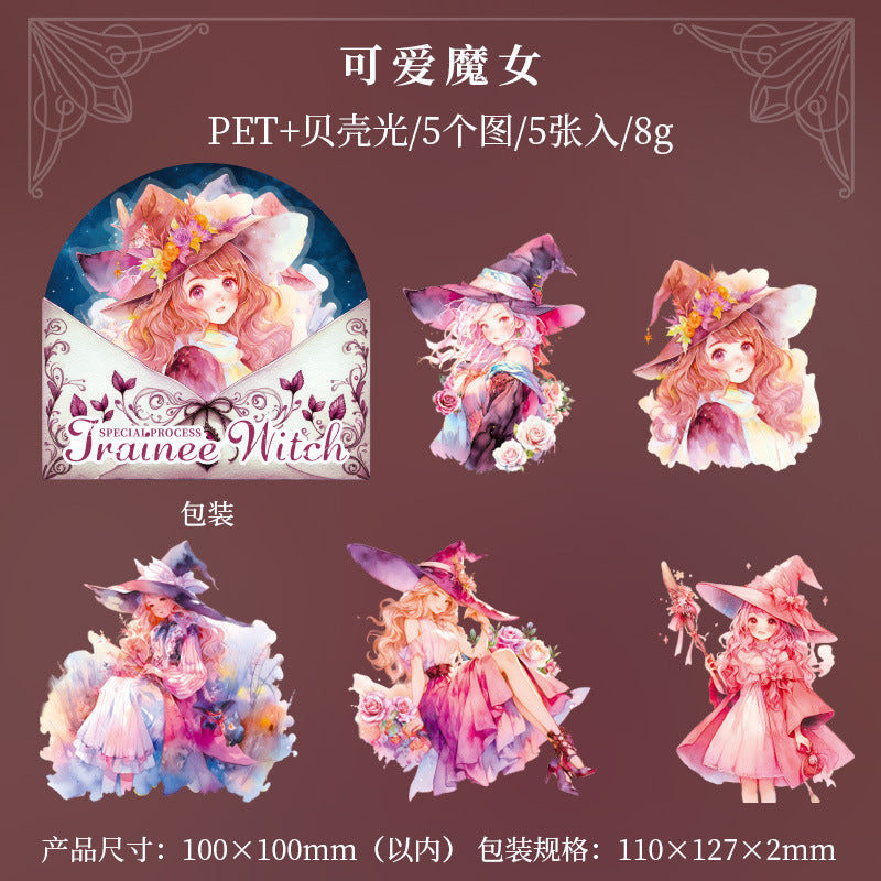 5 Pcs PET Witch Stickes SXNW