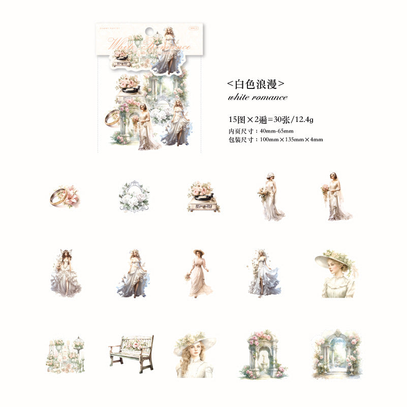30 Pcs Fairy Girl PET Stickers SNPTWY