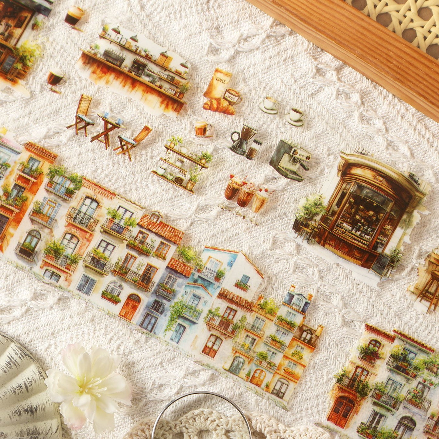 4 Rolls City Landscape PET Tapes Set HXFQ