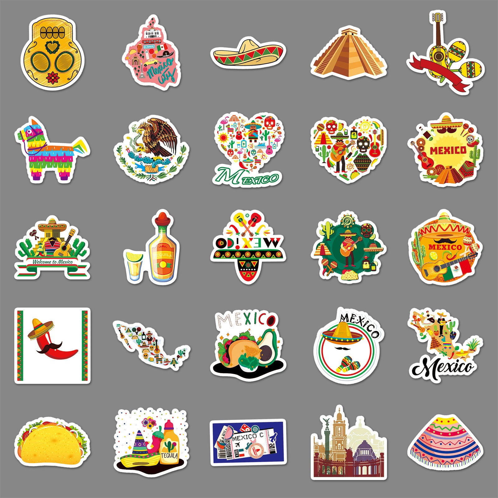 50Pcs Mexico Travel Vinyl Stickers TRV23