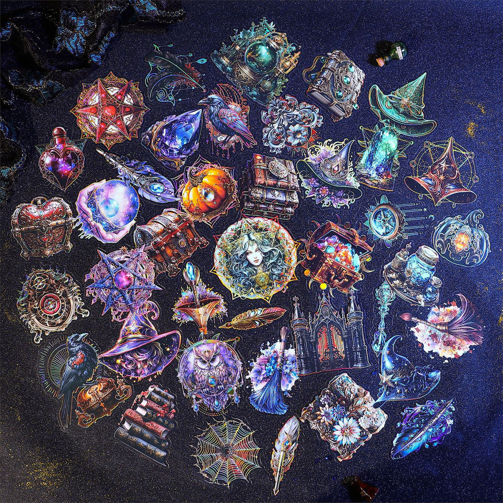 10 Pcs Magic Theme PET Stickers MFSCJ