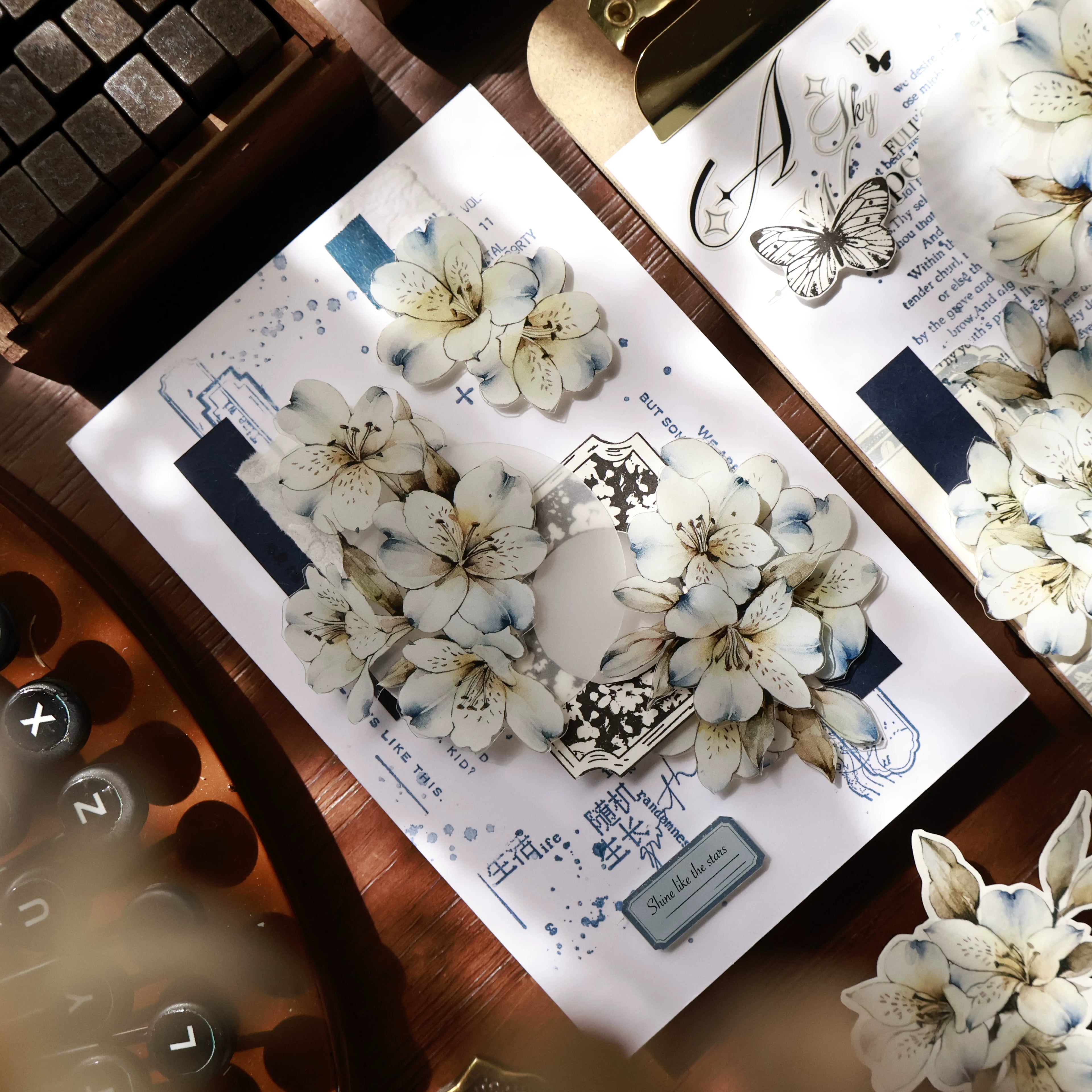Floral Decorative Tape Rolls- Blue Haven