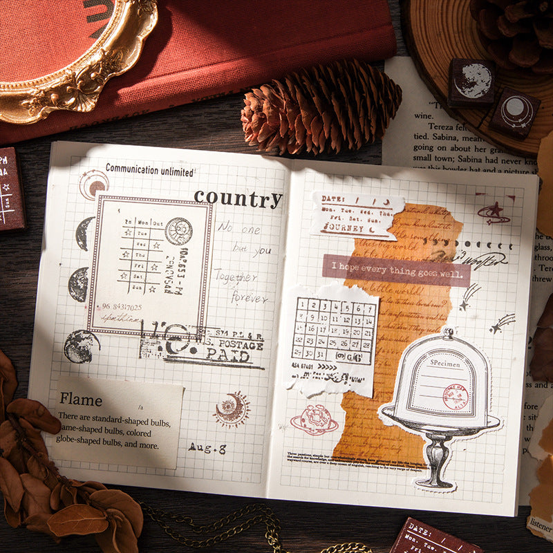 29 Pcs Galaxy Theme Wooden Stamp Set YHMY