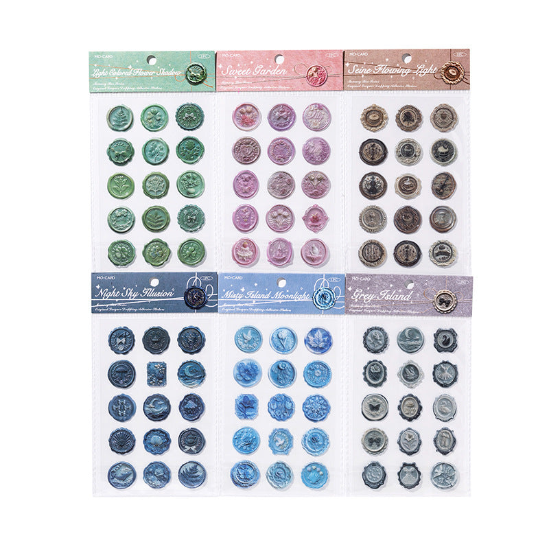 15 Pcs 3D Vintage Wax Seal Stickers JYXZ