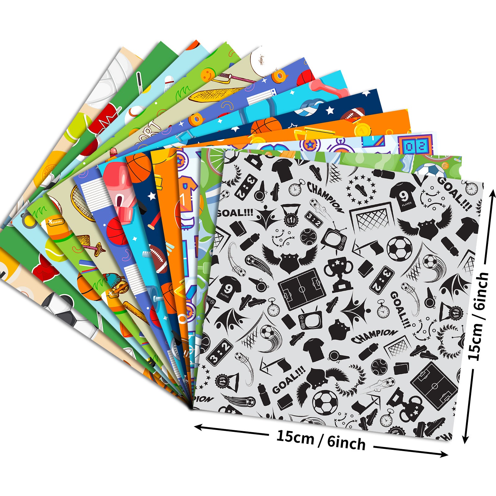 6 inch Sports Scrapbook Paper Pad PA789