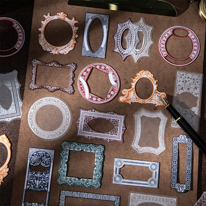 20 Pcs Vintage PET and Cardstock Stickers JMXS