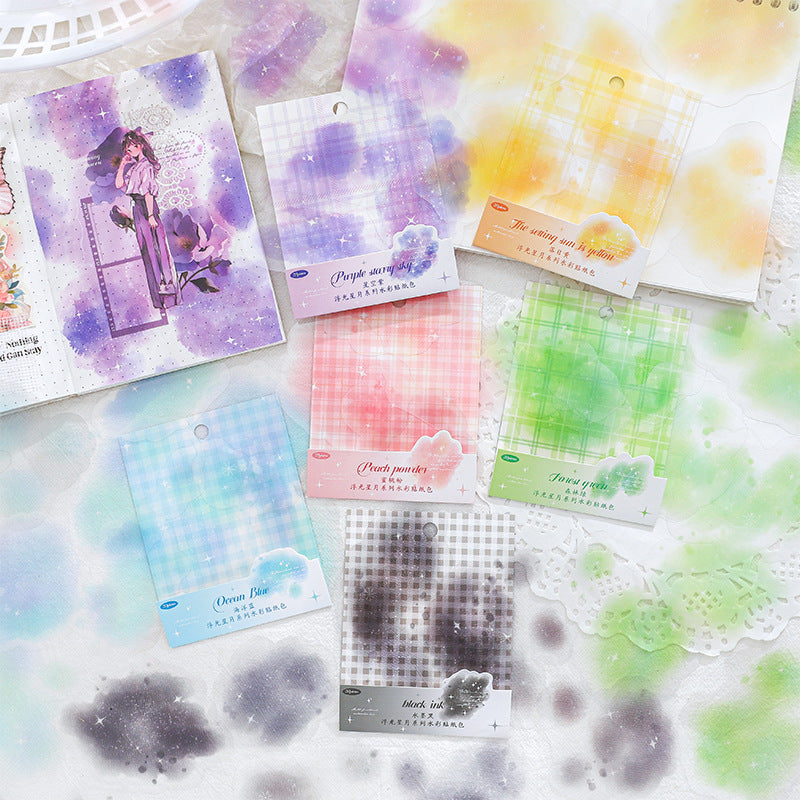 20 Pcs Watercolor Nebula Celestial PET Stickers