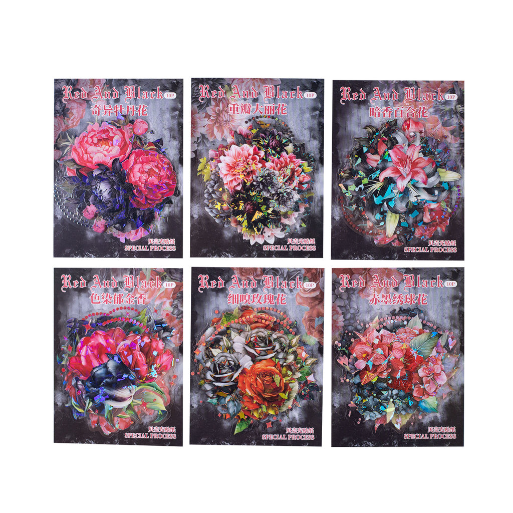 10 Pcs PET Flower Stickers HYH