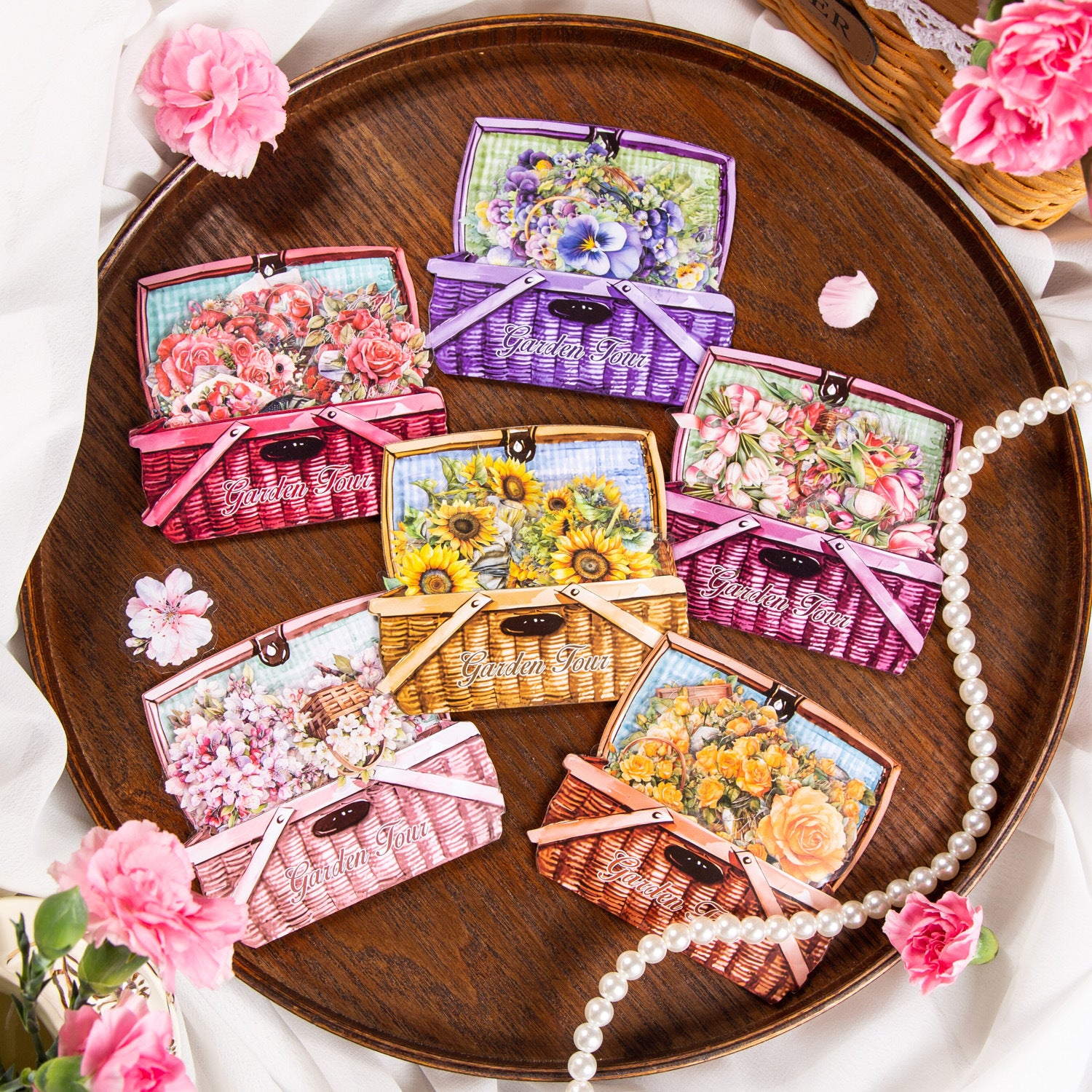 50 Pcs PET Flower Stickers HYZL