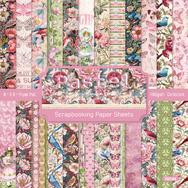 6 inch Pink Pastel Scrapbook Paper Pad SKP544