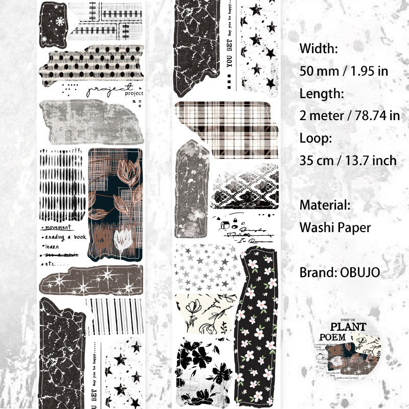 1 Roll Vintage Washi Stickers Tape CMDS