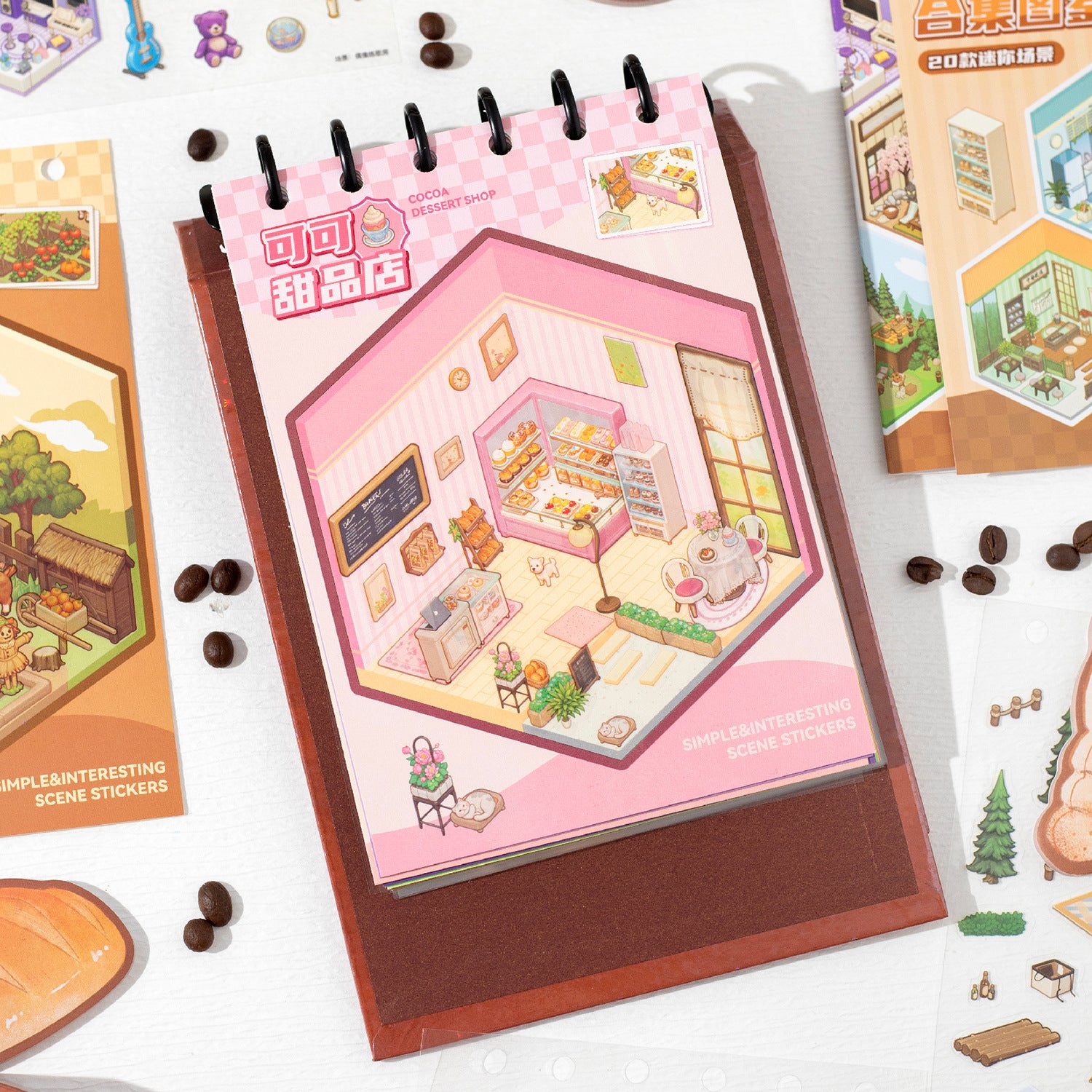 20 Pcs 3D Scene Room Shop House Stickers and Card Kits XXSJ