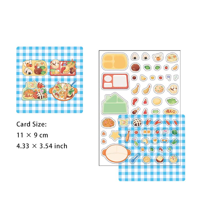 3D Scene Food Shop Card and Stickers Kit