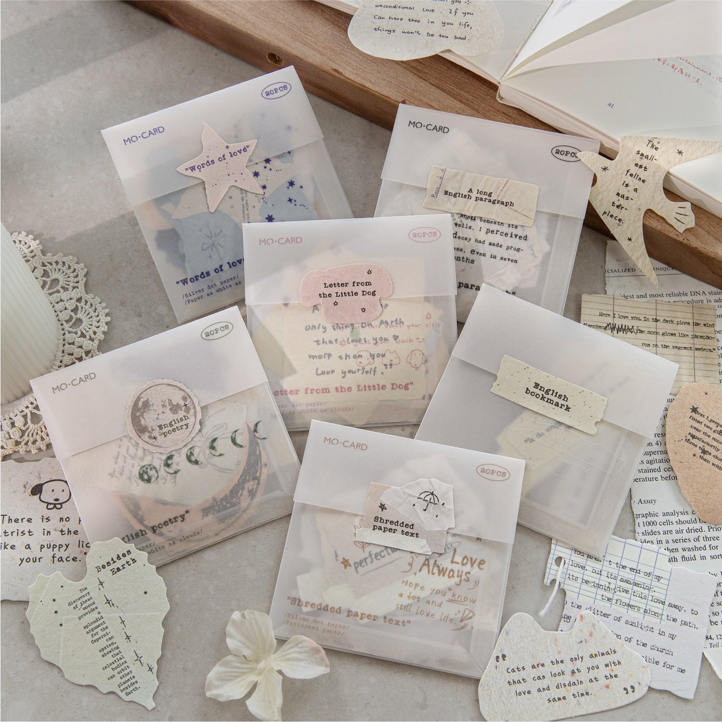 20 Pcs Vintage Quote Journal Paper YTDZJ