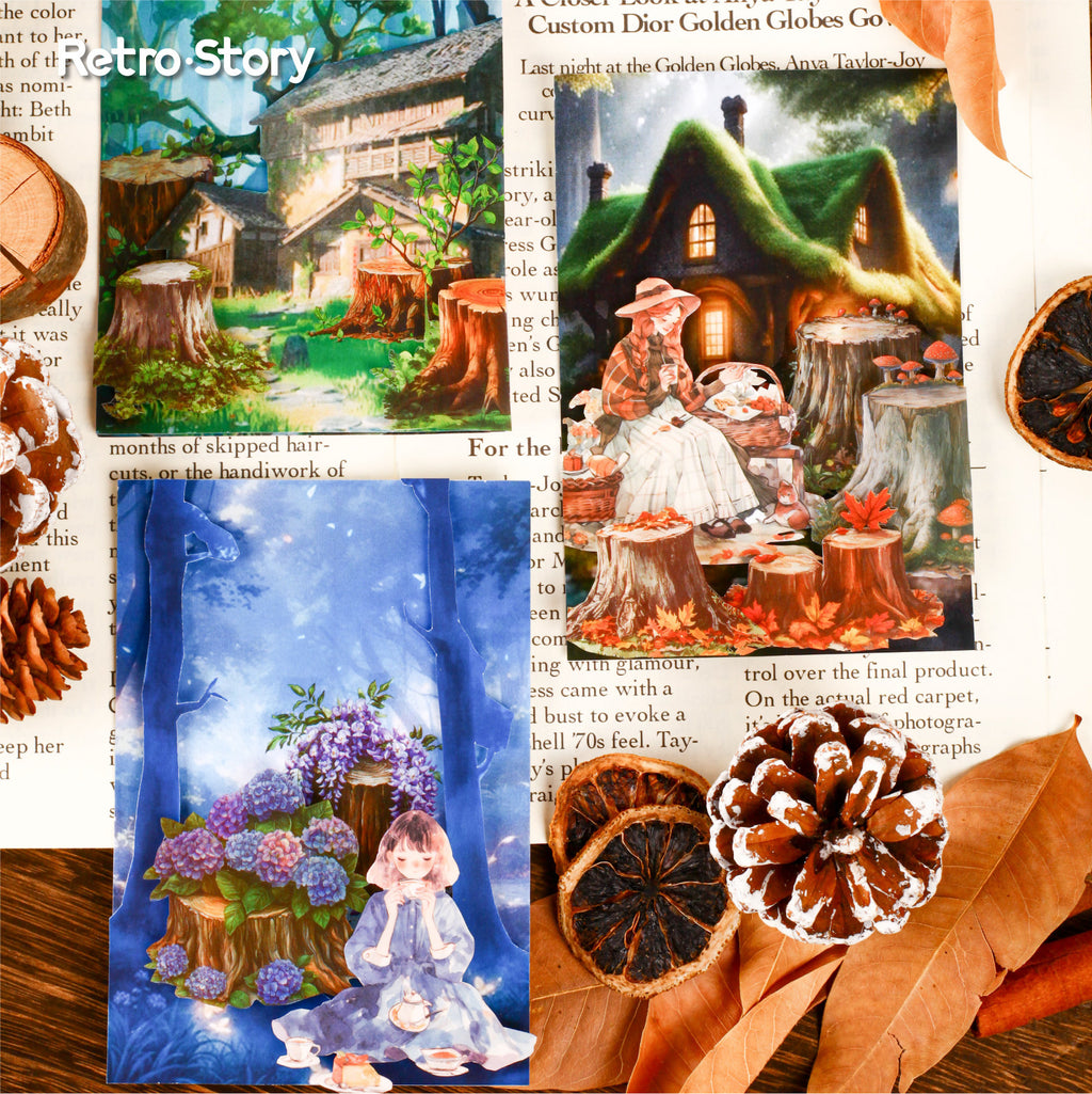 20 Pcs Wood Pile PET Stickers NLXL