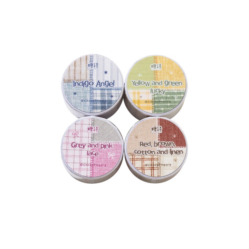 1 Roll Fabric Grid Washi Stickers Tape SZBB