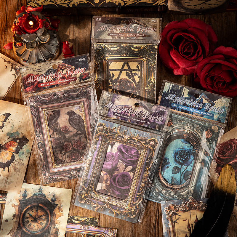 20 Pcs Gothic Scrapbook Paper and Frame SMJD