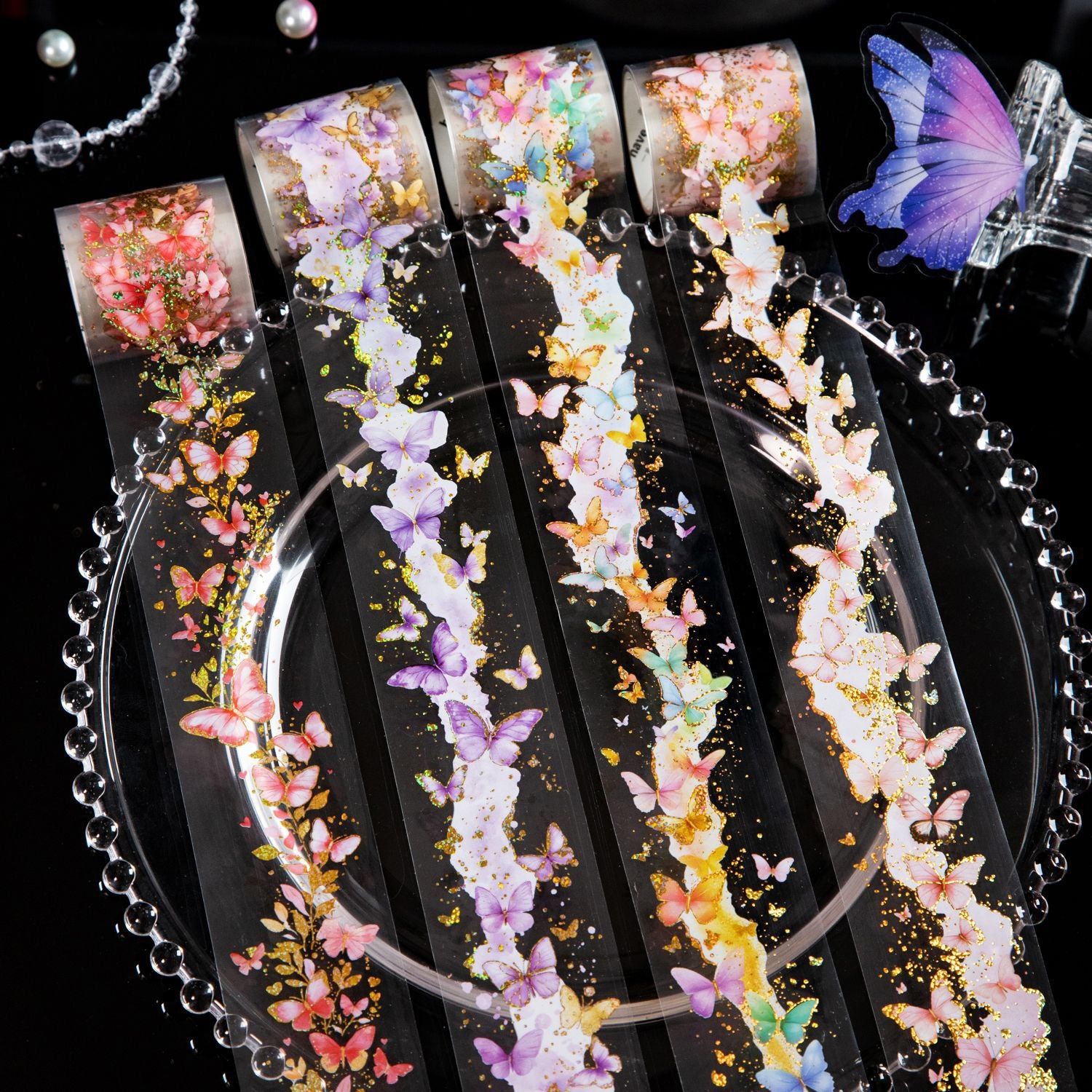 1 Roll Glitter Butterfly PET Tape FFHD