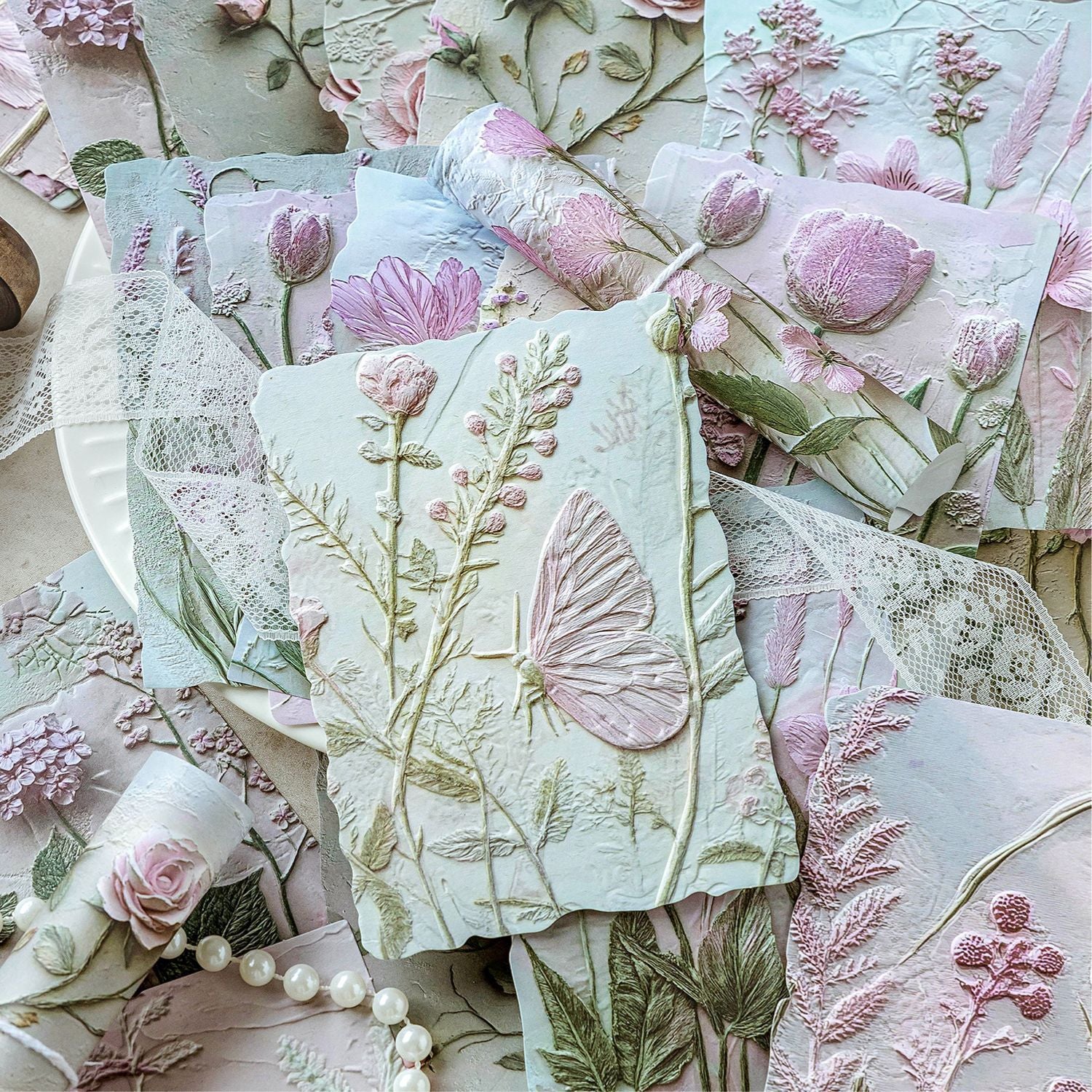 23 Pcs Botanical Relief Journal  Paper REP02