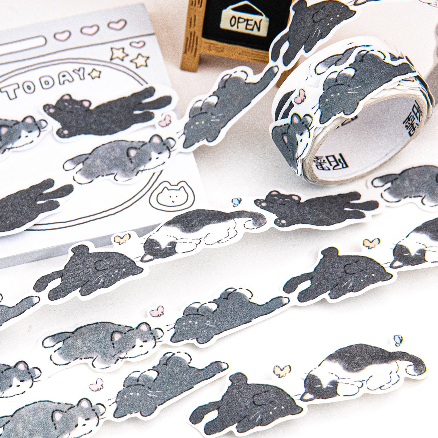 1 Roll Cute Cat Washi Stickers Tape MMND