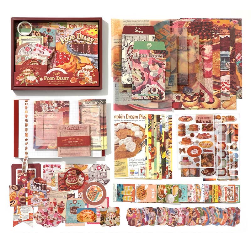 154 Pcs Dinner Food Scrapbook Supplies Kit TMSG