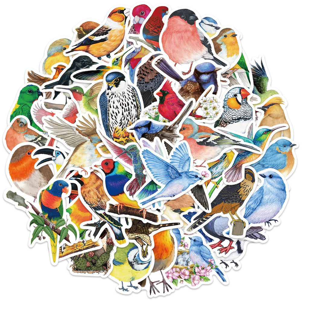 50 Pcs Vinyl Bird Stickers GT055