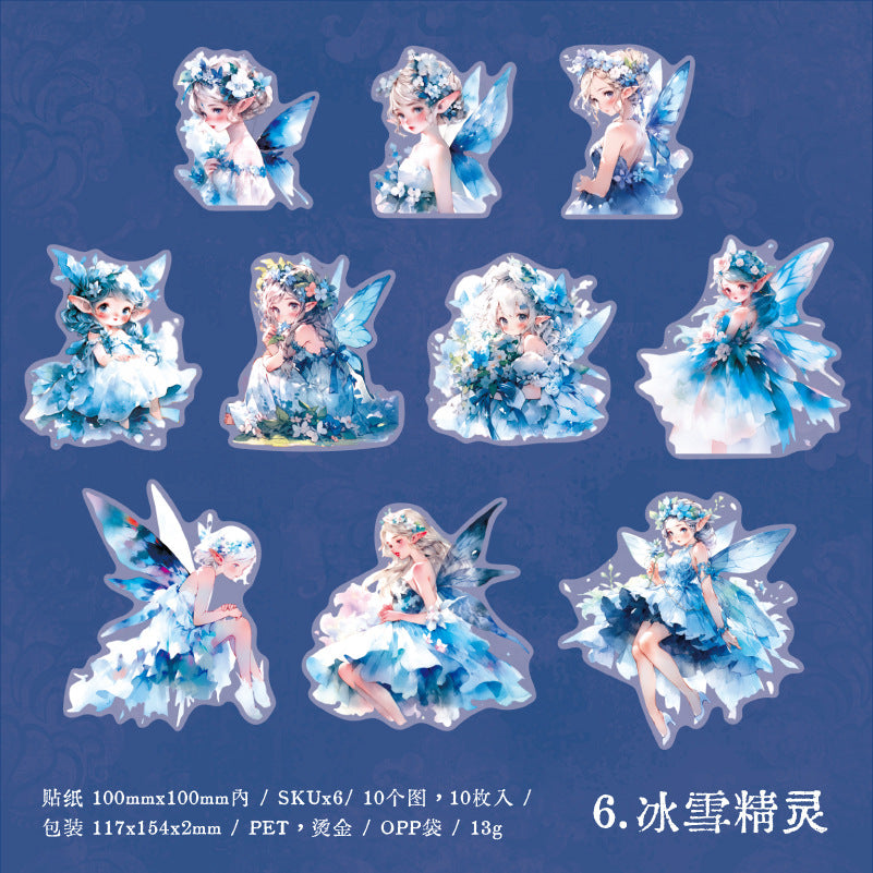 10 Pcs Fairy PET Stickers XYZML