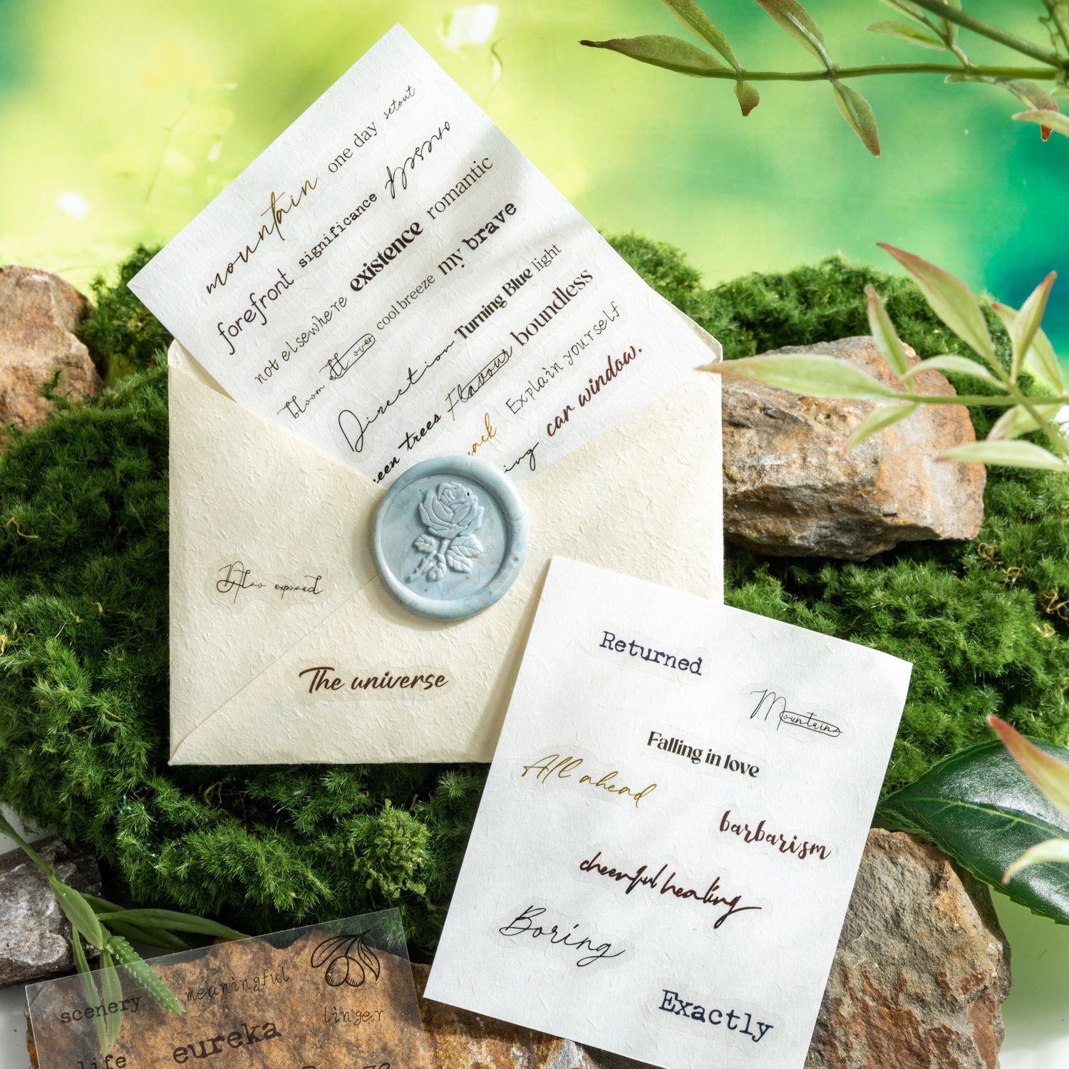 10 Sheet Handwrite Words PET Stickers Book SYSX