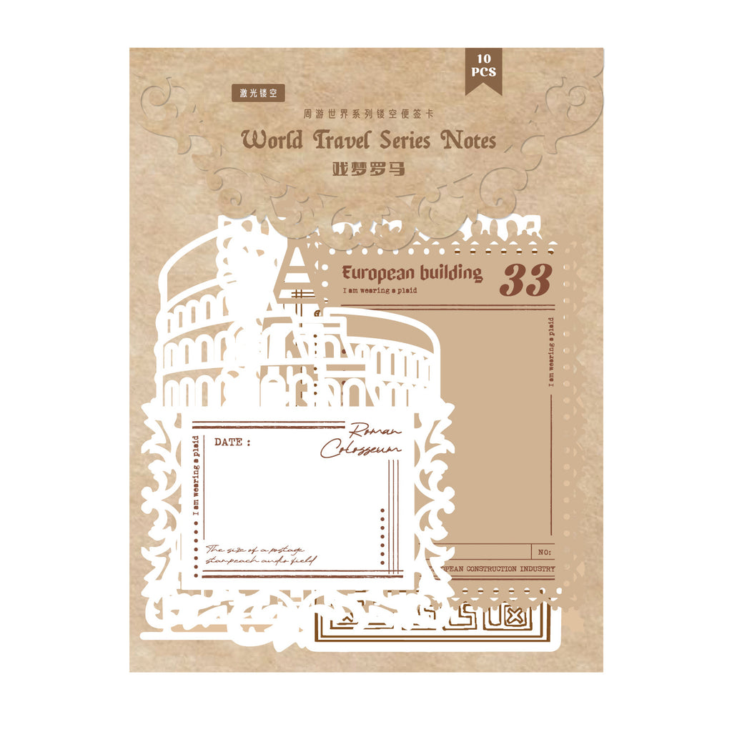 10 Pcs Travel Theme Journal Paper ZYSJ