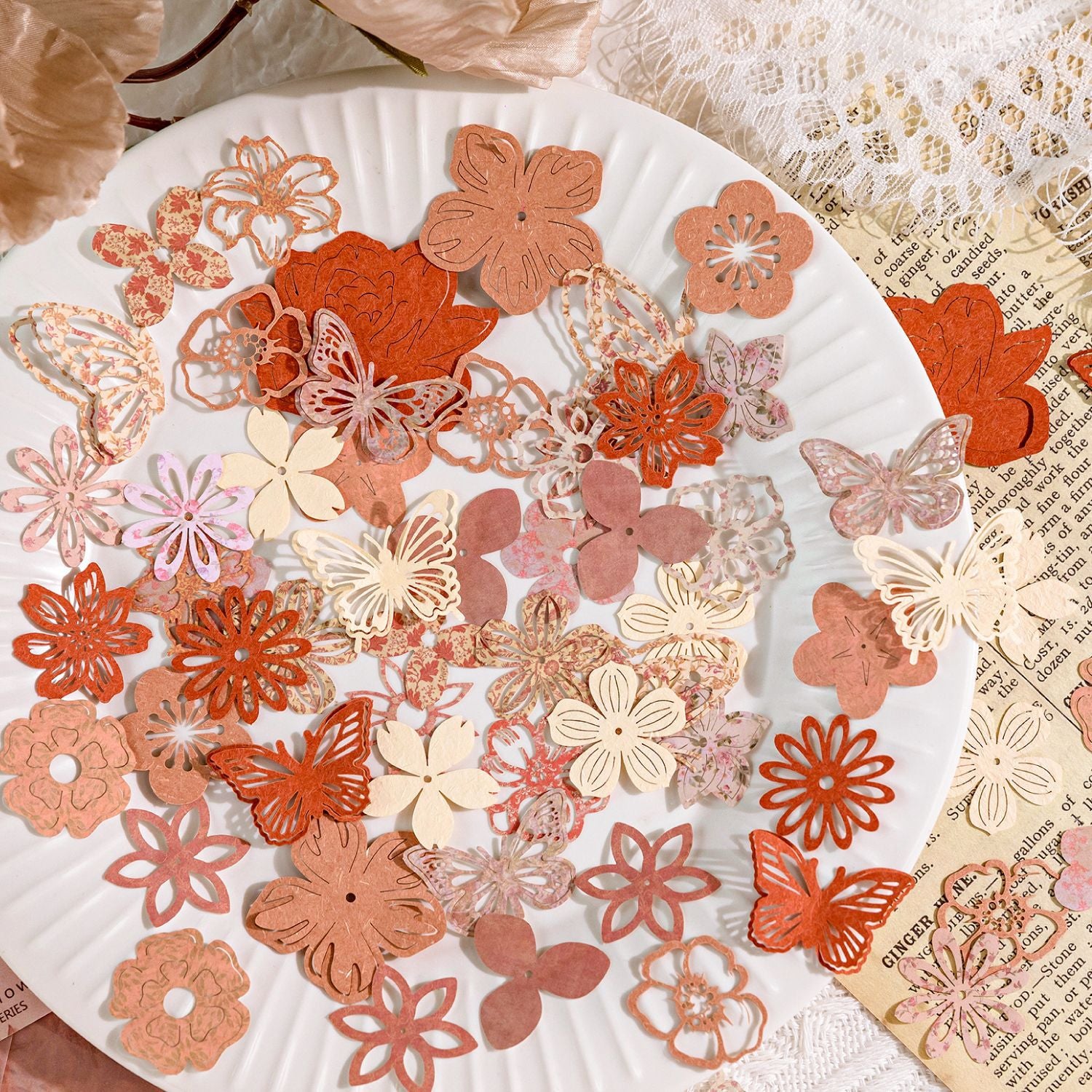 50 Pcs Cutout Flowers Paper XHHY