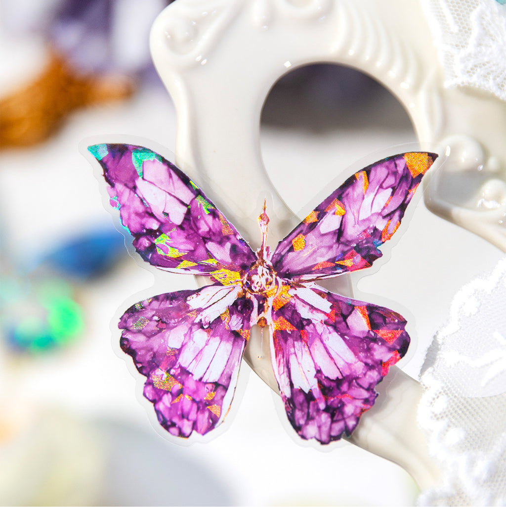 20 Pcs Holographic PET Butterfly Stickers BSDY