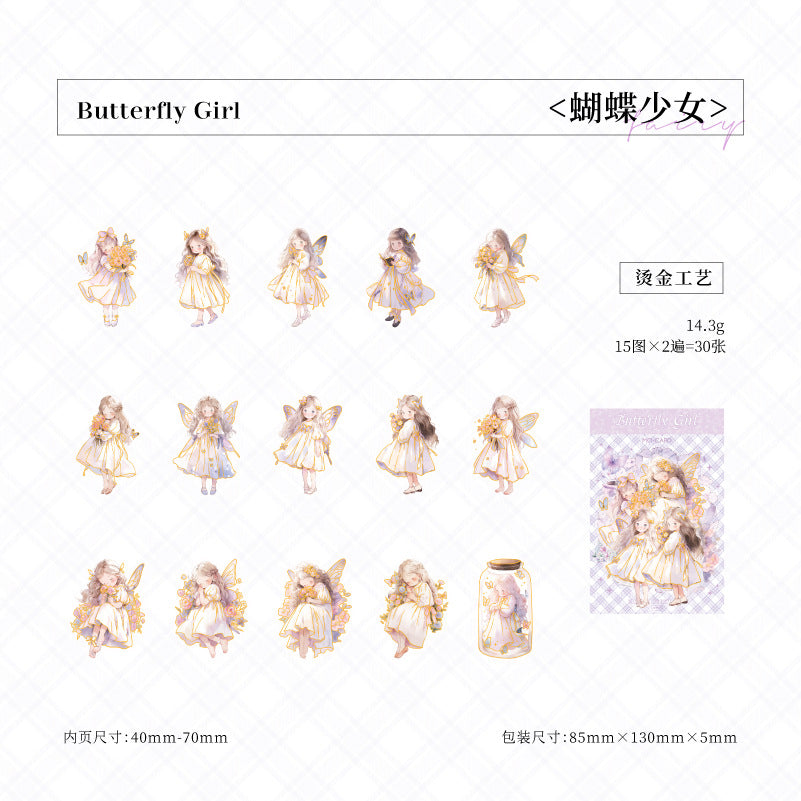 30 Pcs Litlte Fairy Tale PET Stickers THSL