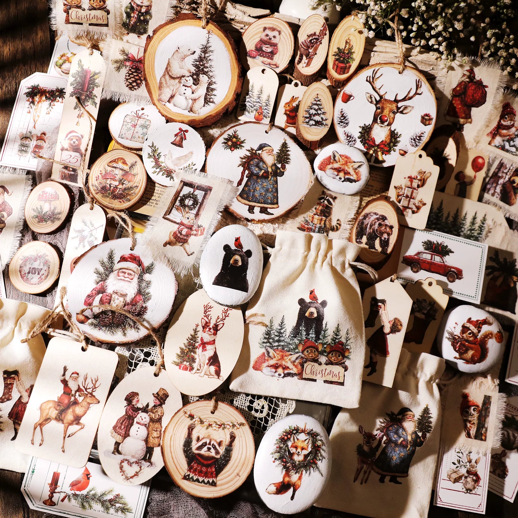 3 Sheets Rub on Stickers - Christmas Animal