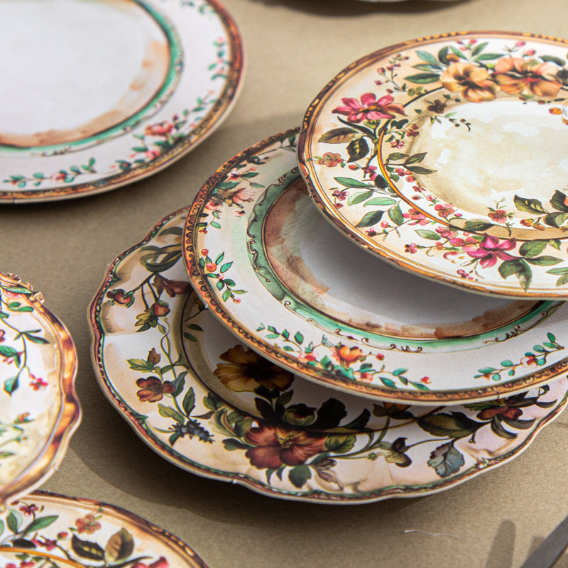 10 Pcs Vinage Dishes Cardstock Stickers GDCP