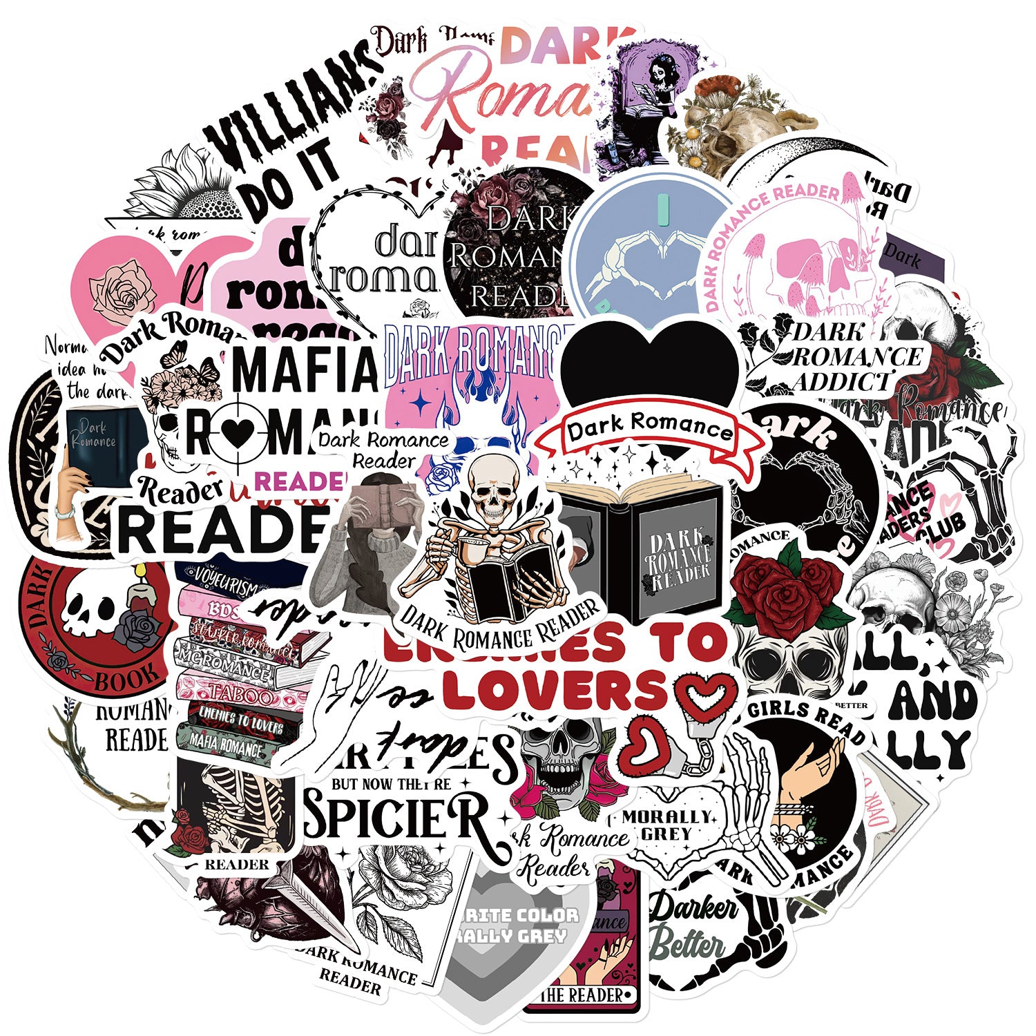 50 Pcs Vinyl Dark Romance Stickers UU185