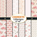 6 inch Pink Rose Scrapbook Paper Pad PA273