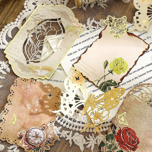 10 Pcs Gold Foil Hollow Cutout Paper FGXY