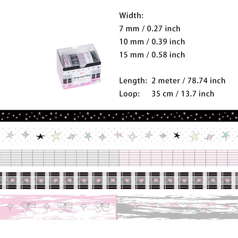 5 Rolls Cute Washi Tape MYXXD