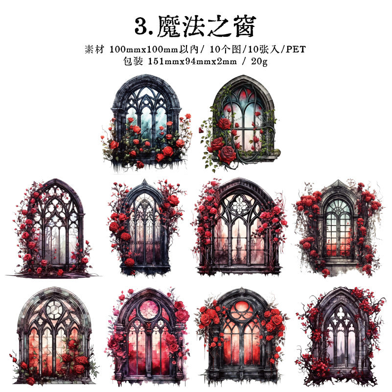 10 Pcs Windows PET Stickers XLHC