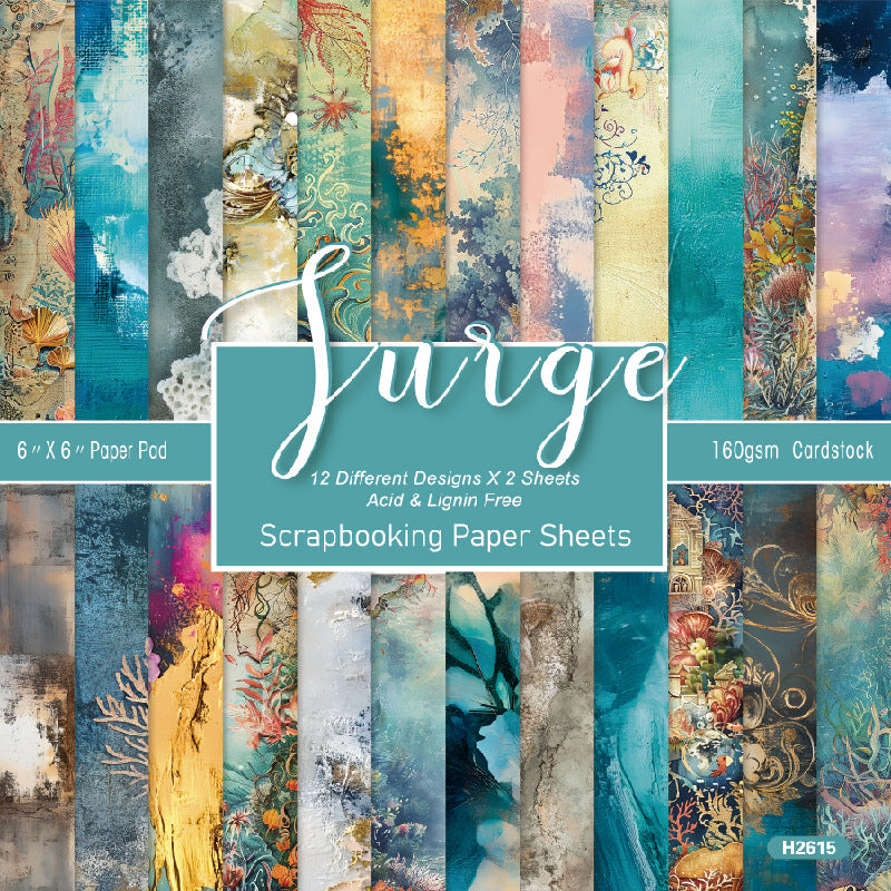 6 inch Fluid Painting Scrapbook Paper Pad SKP615