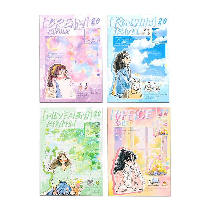 20 Sheets Daily Life PET Stickers Book ZZPF