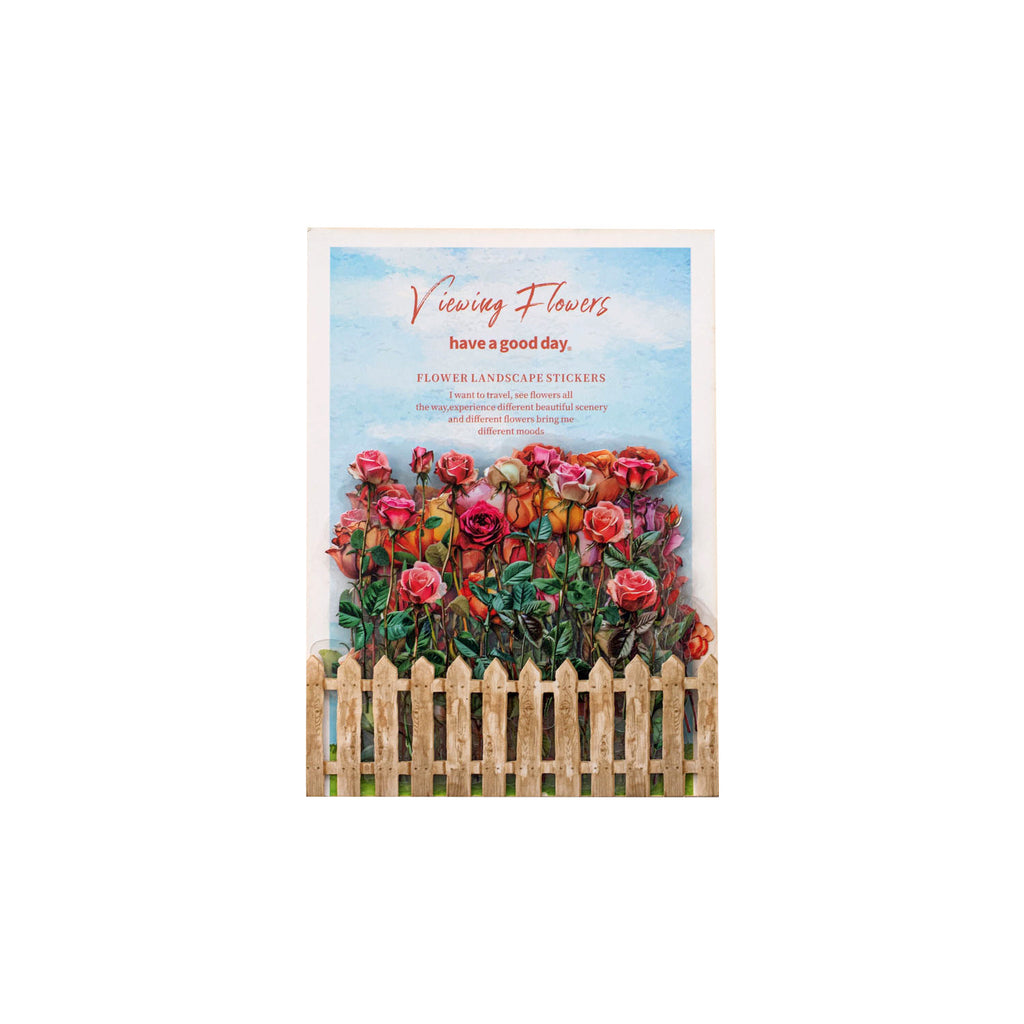 20 Pcs Flower Fence PET Stickers YLKH
