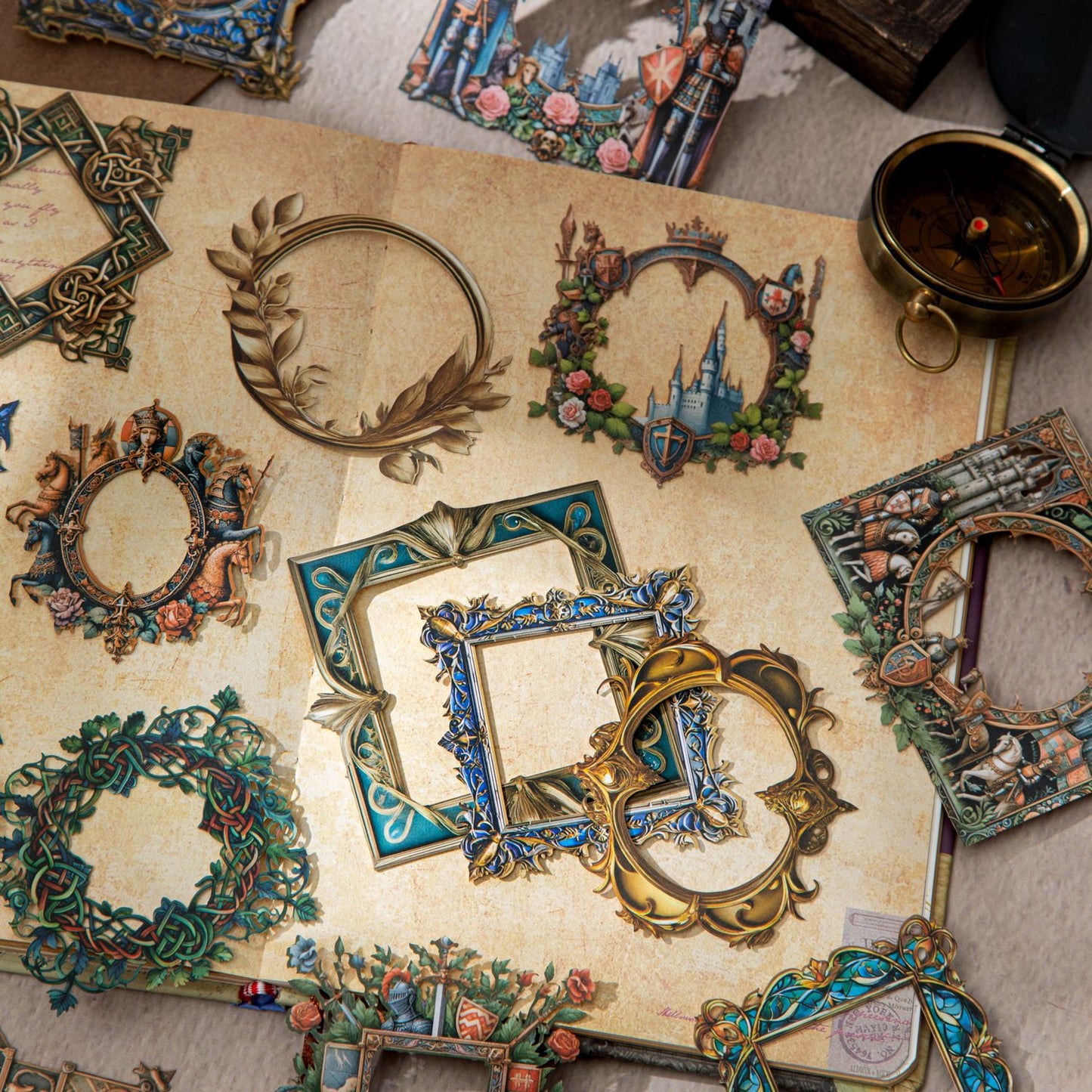 10 Pcs Vintage Frame Cardstock Stickers ZSJWZ