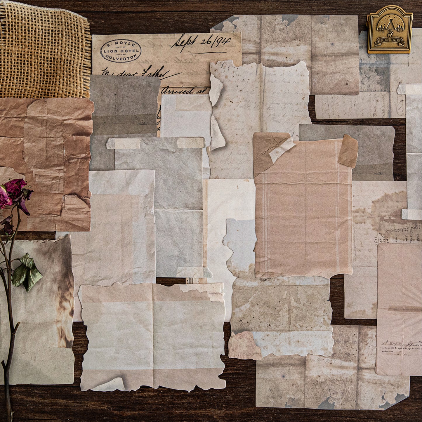 20 Pcs Vintage Basic Junk Journal Paper WRZP