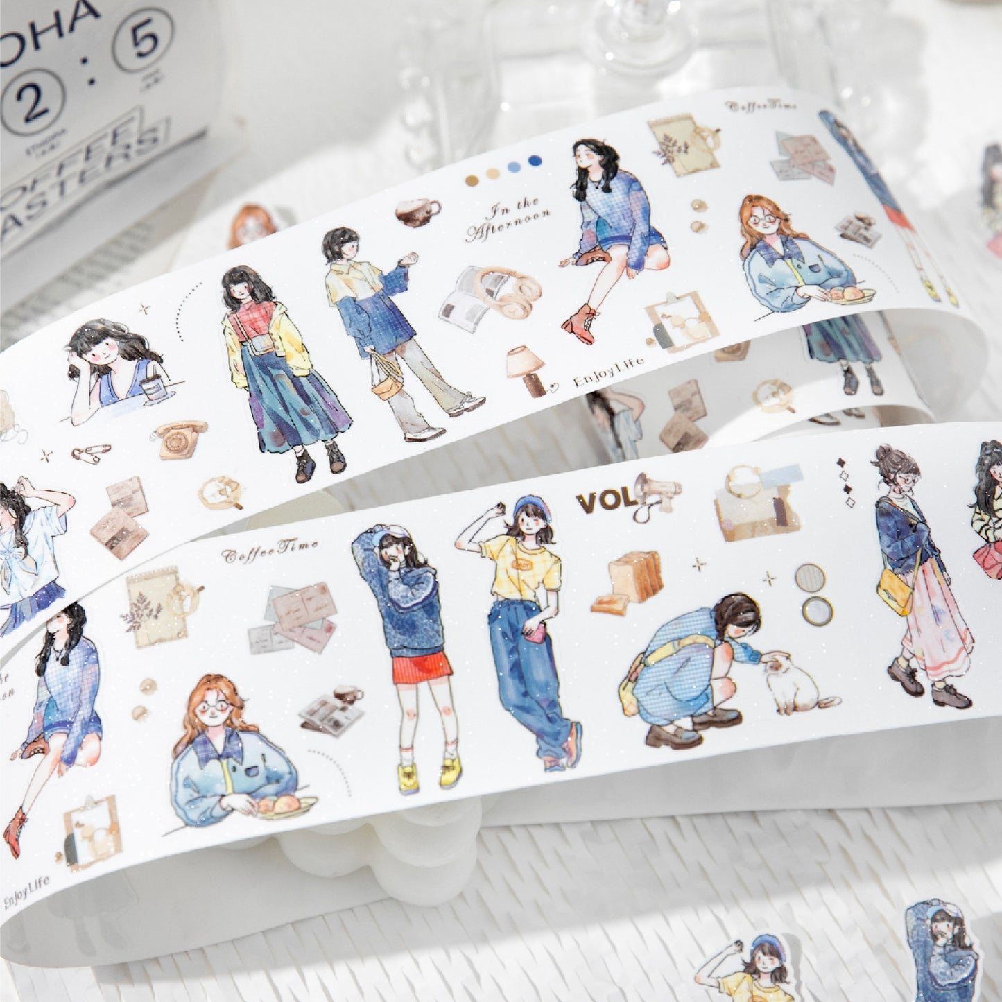 1 Roll Fashion Girl Stickers Tape WRBC