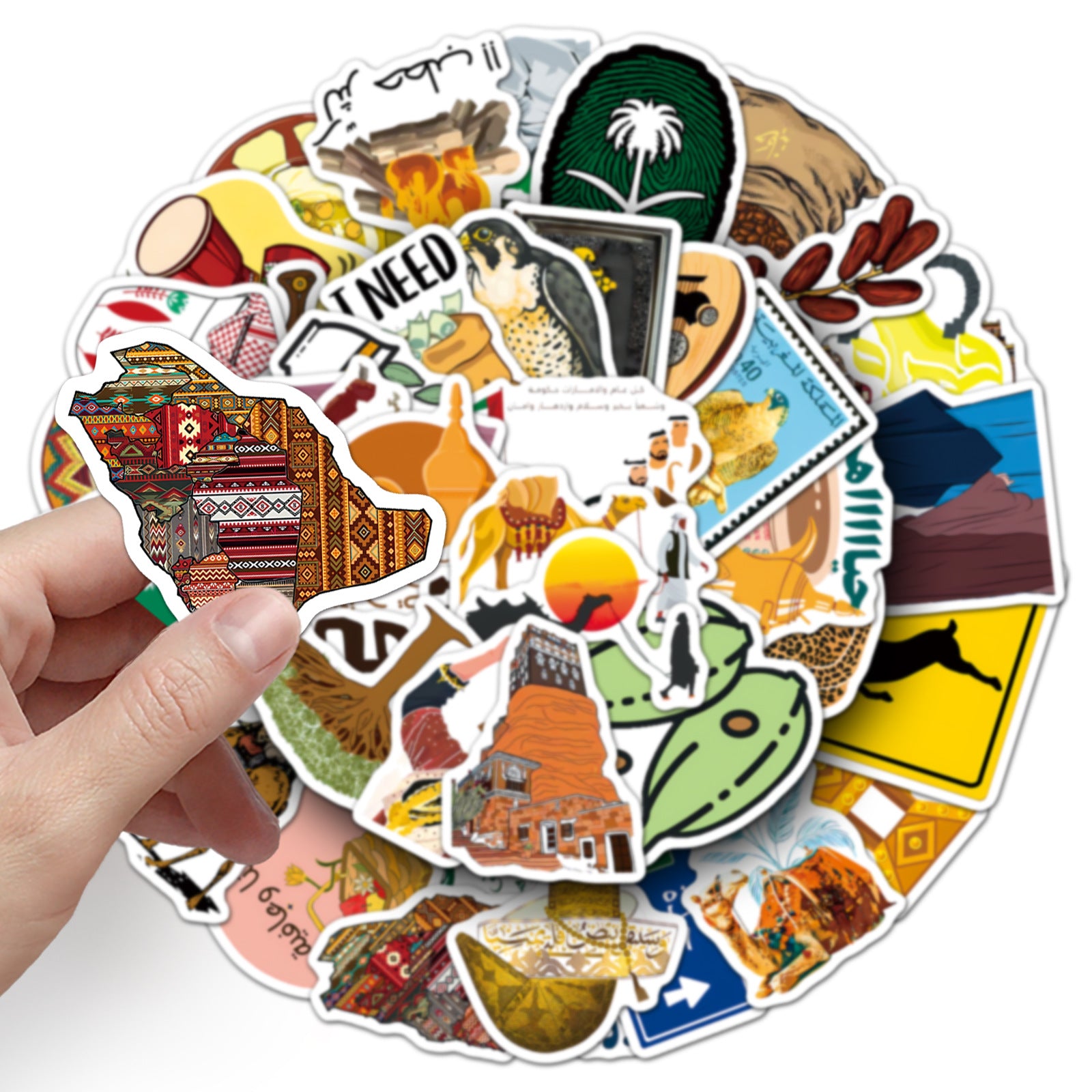 50Pcs Arabian Flair Travel Vinyl Stickers TRV04