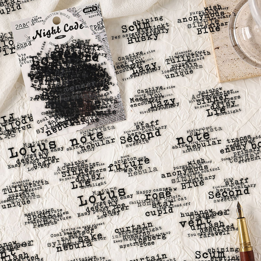 40 Pcs Quote Words PET Stickers ZJXY