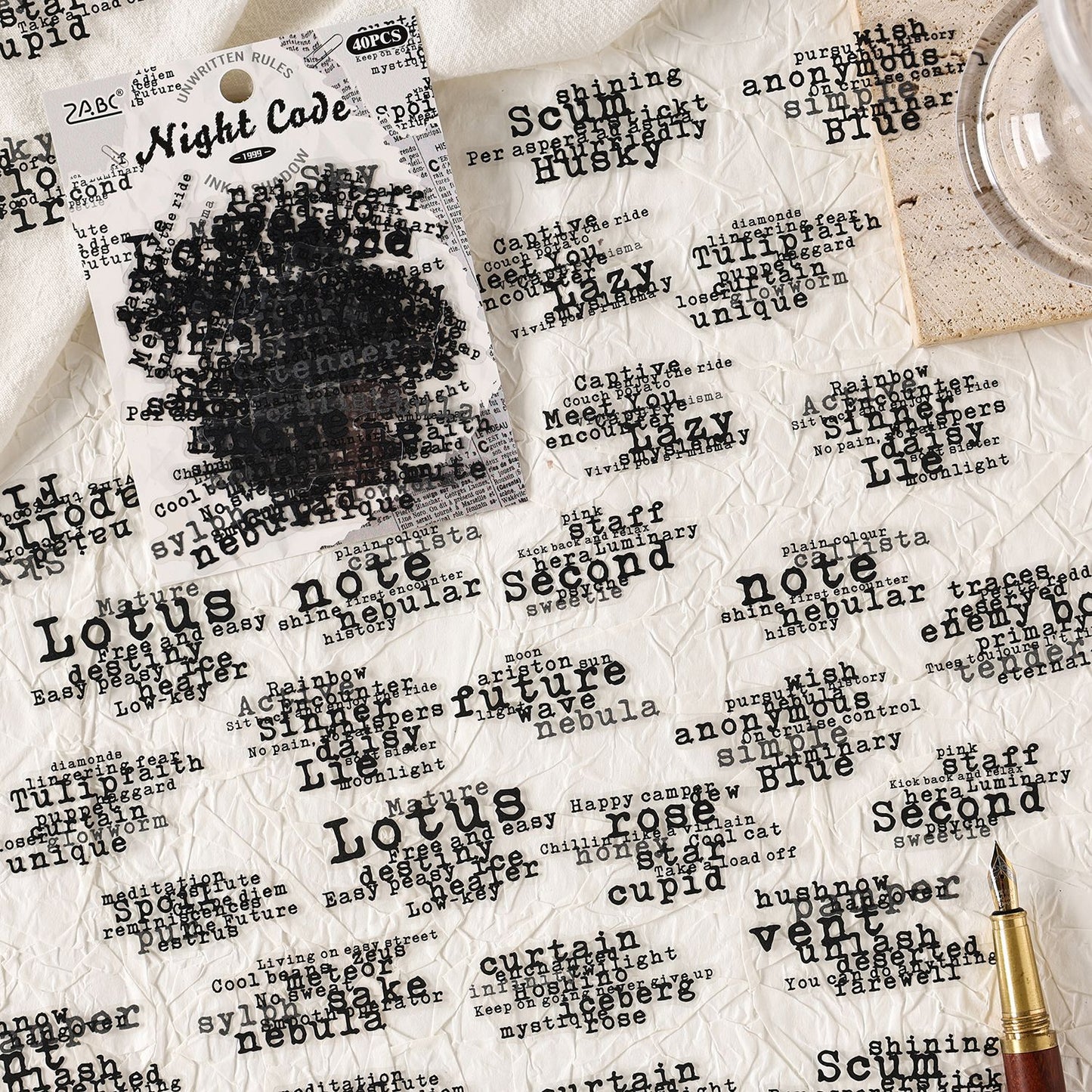 40 Pcs Quote Words PET Stickers ZJXY